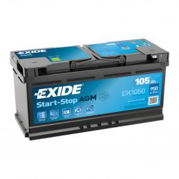 EXIDE  Start-Stop AGM  105Ah  950 En (обр) [AGM]  EK1050 393х175х190